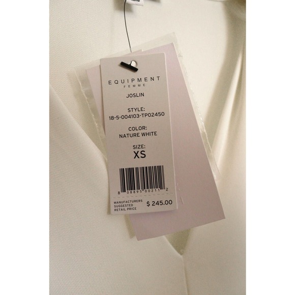 EQUIPMENT Joslin Tunic Top Blouse V-Neck Ivory Shopbop Net-A-Porter XS NWT $245 - Picture 7 of 8
